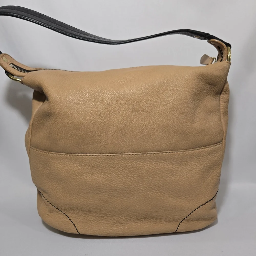 orYany Adele Pebbled Leather in Tan Satchel Purse